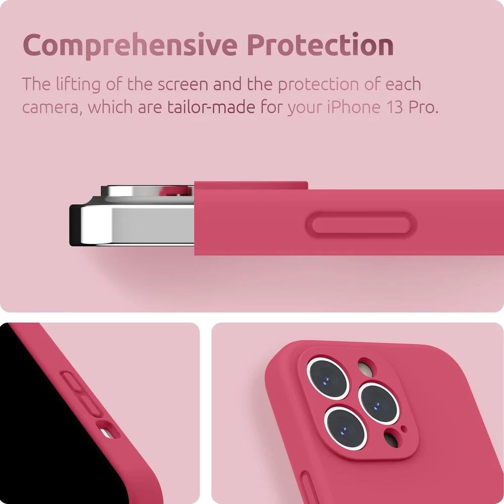Luxury Plum Red Liquid Silicone Soft Phone Case