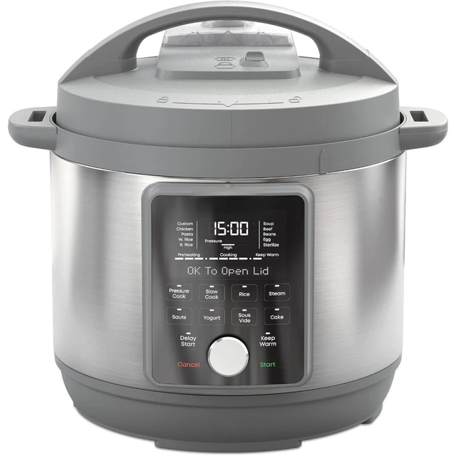 6-Quart 9-in-1 Electric Pressure Cooker & Slow Cooker - Stainless Steel Multi-Cooker (Black)