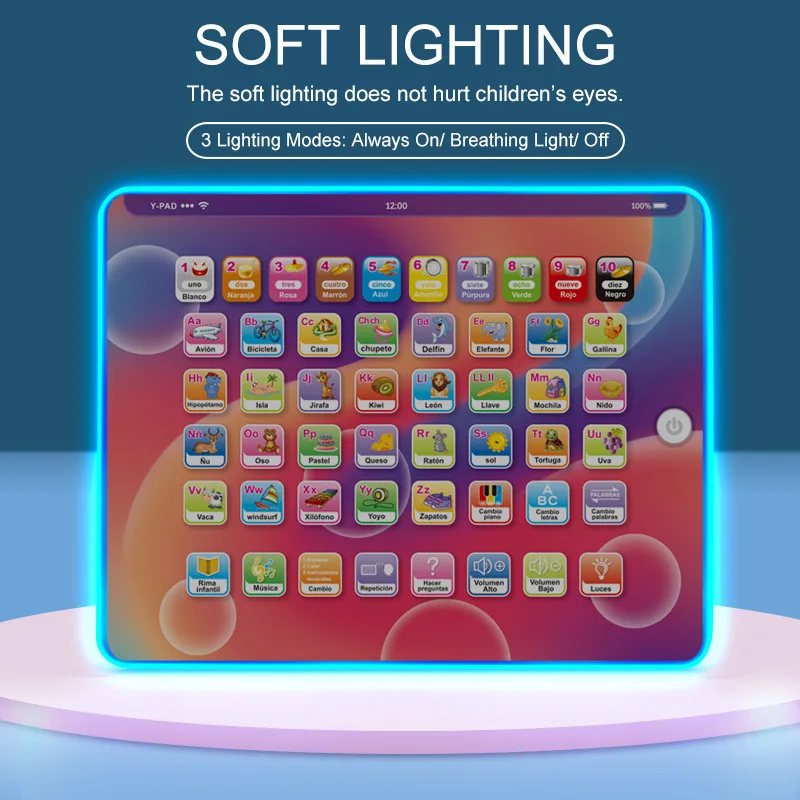 Learning Toys Large Touch Screen Spanish Learning Machine Point Reading Machine Tablets for Kids Kids Learning Toys Educational learning toys