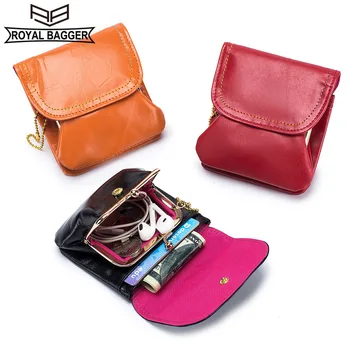 여성용 로얄 배거 반지갑, 여성용 정품 암소 가죽, 패션 빈티지 동전 지갑, 작고 귀여운 지갑 2012 상품 이미지