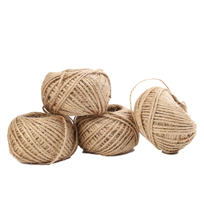 30M Natural Jute Burlap Braided String Cords DIY Scrapbooking Crafts Decor Rope Christmas Wedding Party Gift Wrapping Thread