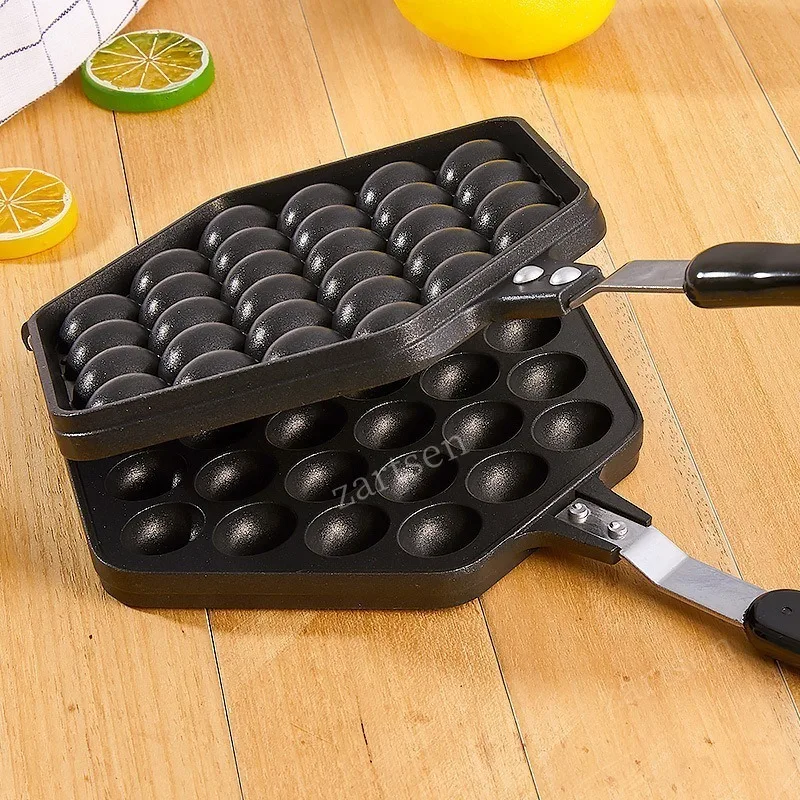 

QQ Egg Bubble Cake Baking Pan Mold Eggettes Iron Aluminum Hongkong Waffle Maker Mould Non-stick Coating DIY Muffins Plate