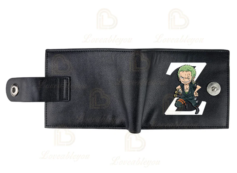 One Piece Money Clip Wallet Black Luffy Zoro PU Fold Wallets Kids Coin Purse Men Woman PU Short Card Bag