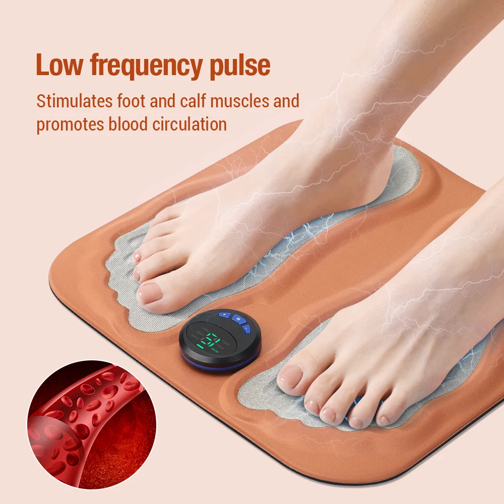 Electric EMS Foot Massager Pad Relief Pain Relax Feet Acupoints