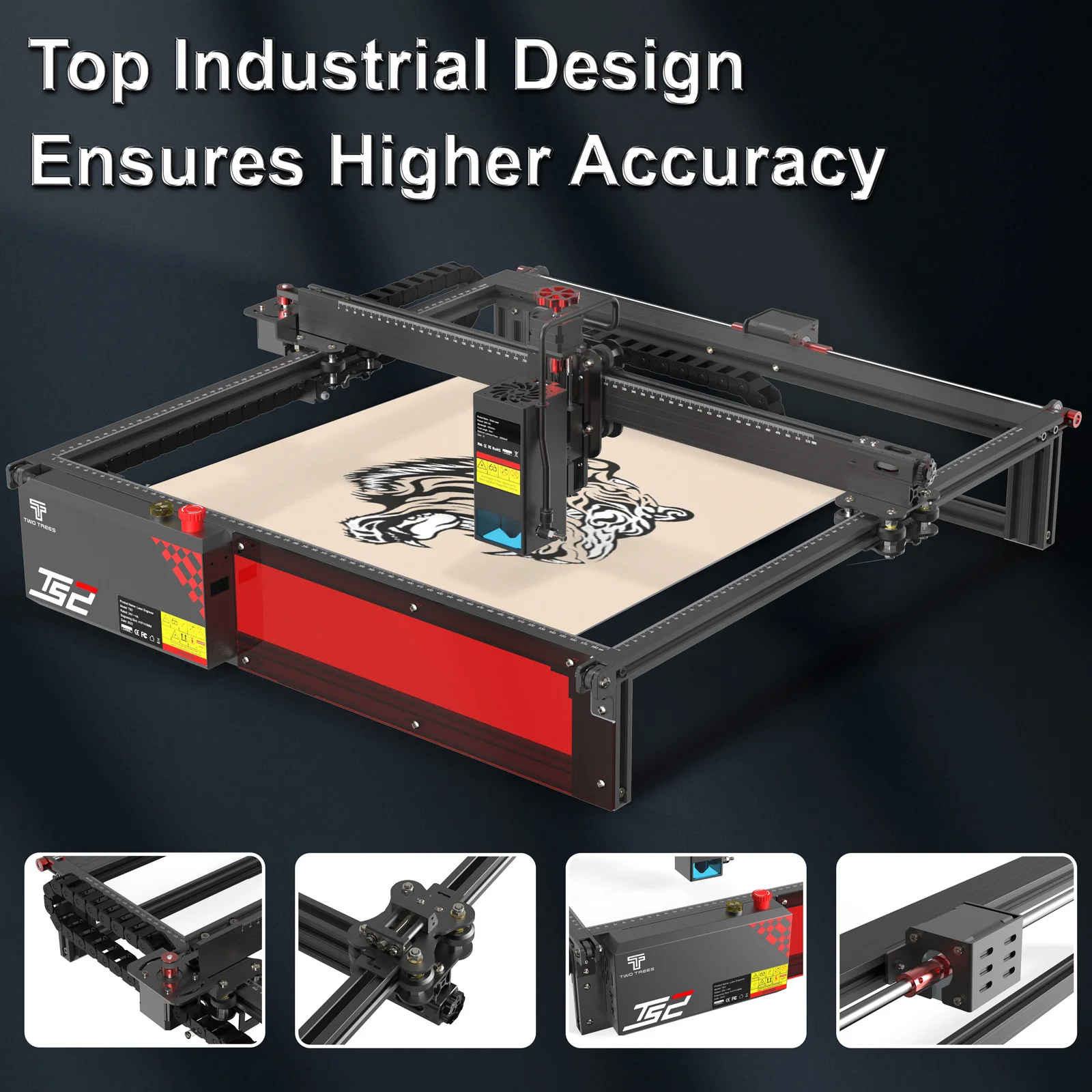 Twotrees TS2 Laser Engraver 20W Laser Power Auto Focus Laser Engraving Machine Cutting 15mm Plywood With Flame Detection System