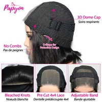 200% Density Perruque Bob Bouclé Water Wave Sans Colle Pour Femme de Fermeture en  Bouclée Dentelle 4x4 Perruque Ready To Wear 7