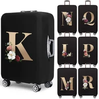 Travel Suitcase Protective Covers Thick Elastic Luggage Cover Protector for 18"-28"Baggage Travel Bag Case Gold Letter Printed