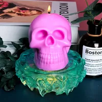 3D Skull Candle Silicone Mold DIY Halloween Decorative Candle Handmade Soap Plaster Epoxy Craft Casting Tools for Home Gifts 4