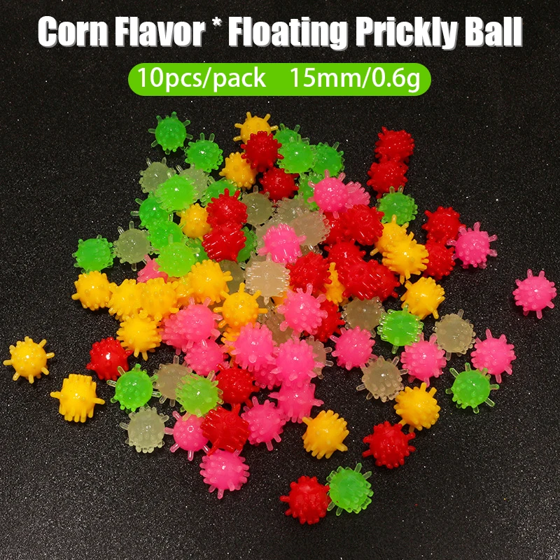 

10pcs/bag 15mm Corn Flavor Buoyant Stinger Ball Imitation Fake Bait Floating Small Mine Soft Bait Carp Fishing Bait