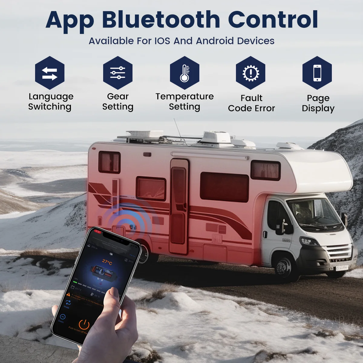 Hcalory 2022 NEUE Diesel Luft Heizung 12V 5KW Einstellbare bluetooth App  Fernbedienung Integrierte Parkplatz Heizung Maschine Für Auto RV -  AliExpress