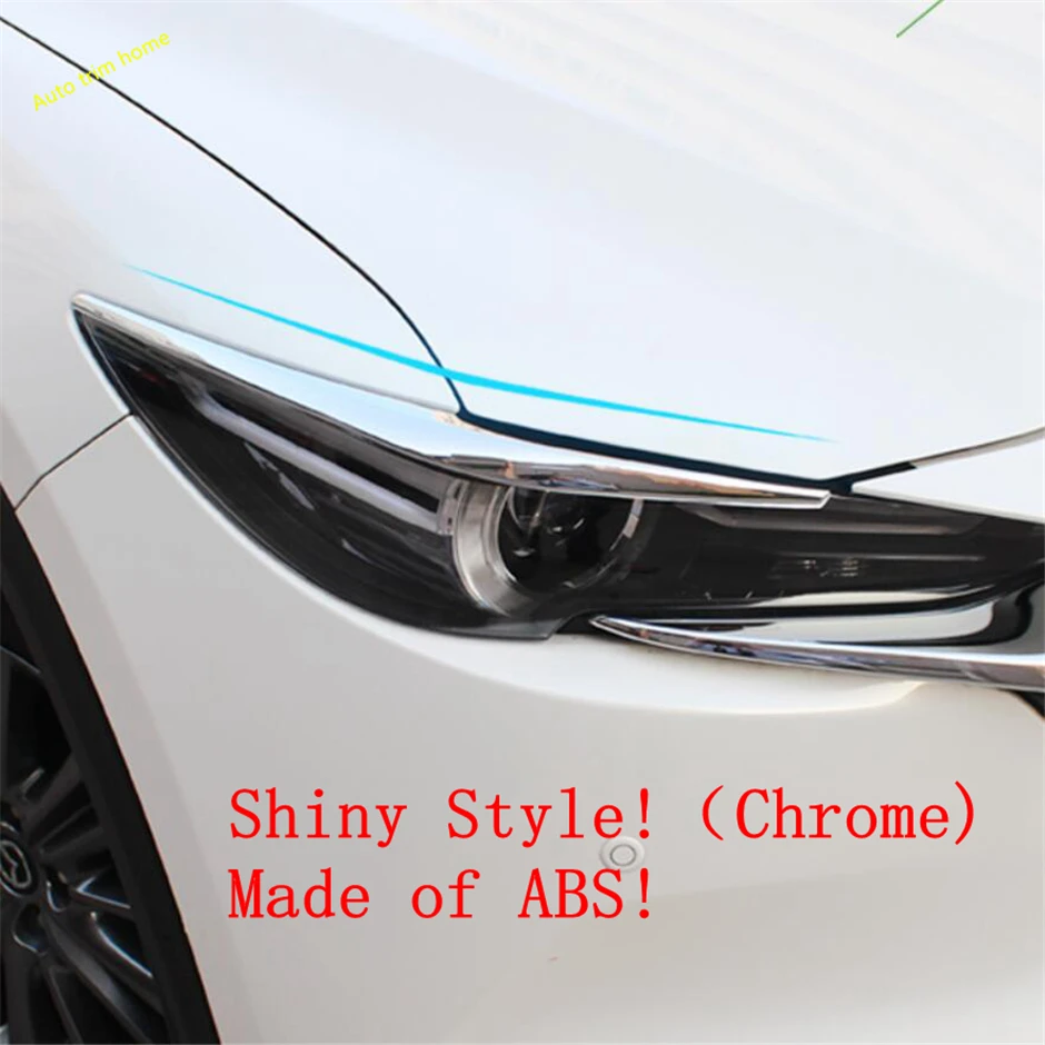 For Mazda Cx-5 Cx5 2017 - 2021 Carbon Fiber Look / Chrome Car Headlight Eyebrow Cover Trim Rear Lamp Eyelid Exterior Accessories 2 For Mazda Cx-5 Cx5 2017 - 2021 Carbon Fiber Look / Chrome Car Headlight Eyebrow Cover Trim Rear Lamp Eyelid Exterior Accessories 2