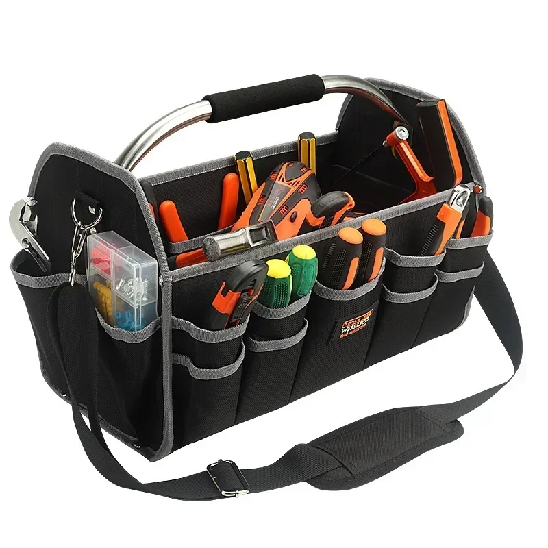 

Storage Woodworking Cloth Handbag Bag Iron Oxford Multifunctional Large Tools Tube Capacity Toolbag for Electrician Tool