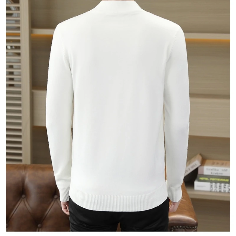 Turtleneck Sweater Basic Sweater Jacquard Sweater Autumn And Winter Men's Sweater Cashmere Sweater Men's Pullover Half High Collar Soft And Warm Knitted
