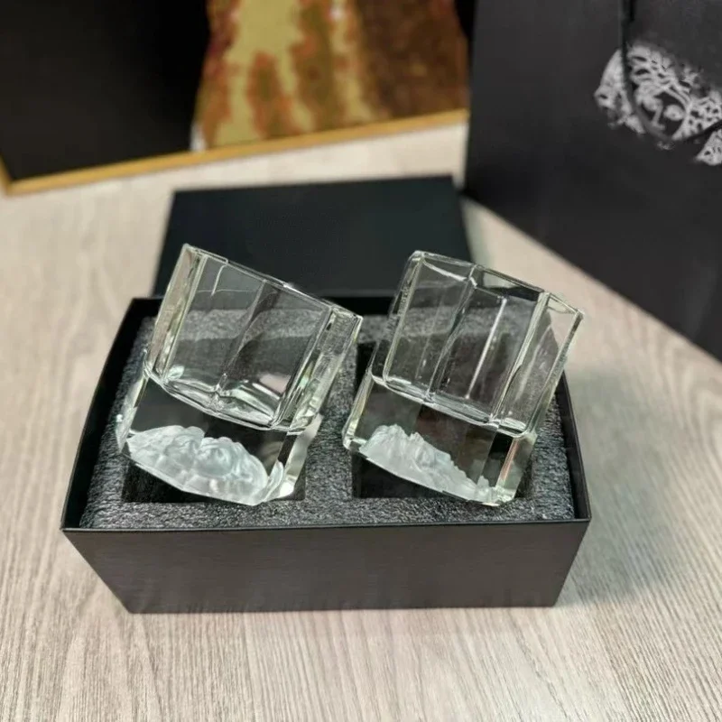 Black Gift Box Exquisite Crystal Cup Whiskey Cups Couple Home Glass Water Cup Gift Elegant and Generous Beer Water Bottle