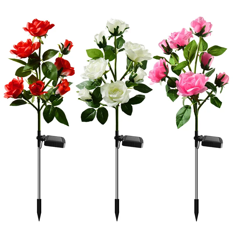 3-7 Heads Solar Lights Outdoor Decorative Solar Dandelion Garden Lights Rose Flower Lawn Lamp for Yard Patio Garden Decor solar lights garden light