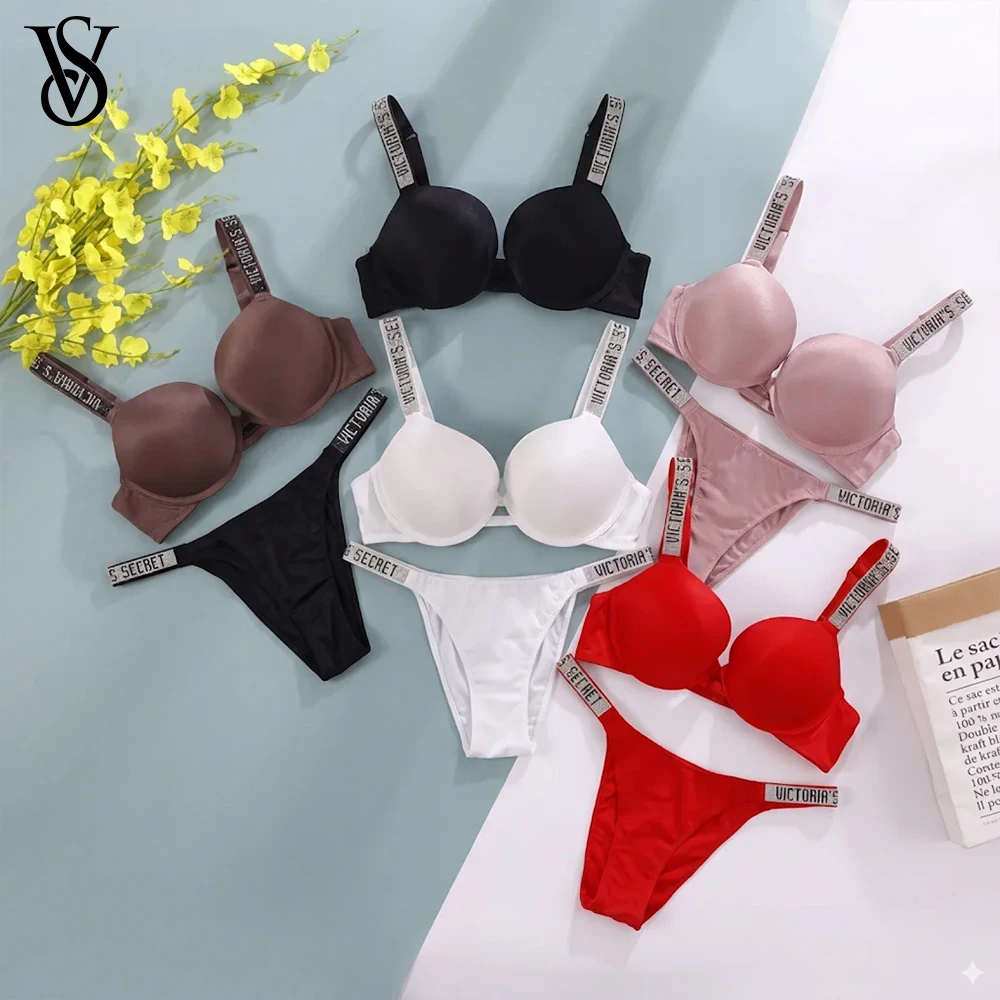 Ensemble de lingerie sexy pour femmes, respirant, doux, polyvalent, lingerie sexy en V, ensemble soutien-gorge et culotte push-up classique 1