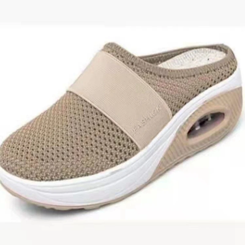 Women's Air Cushion Walking Shoes 2025 Summer Mesh Lightweight Wedge Platform Slippers Female Sneakers Mules Zapatos De Mujer 4
