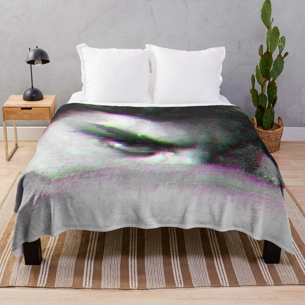 

The Fallen Angel in glitch - modern concept 1868, by Alexandre Cabanel Throw Blanket manga Blankets