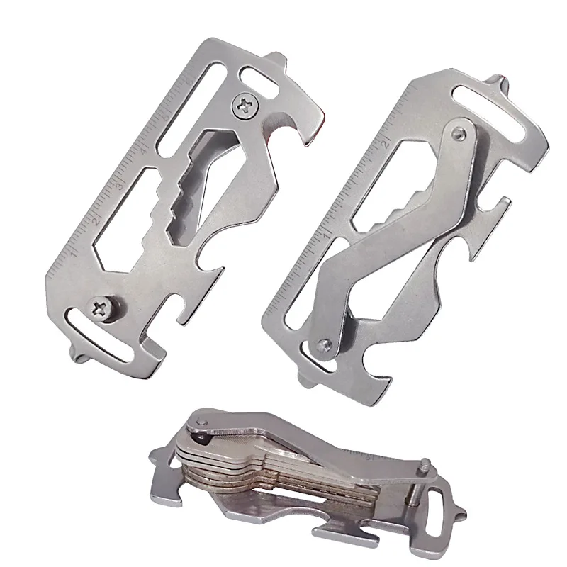 Portachiavi Outdoor Multi-Function Tool Card Cacciavite Portachiavi Fibbia Edc Portable Card Apribottiglie Chiave Esagonale Esterna