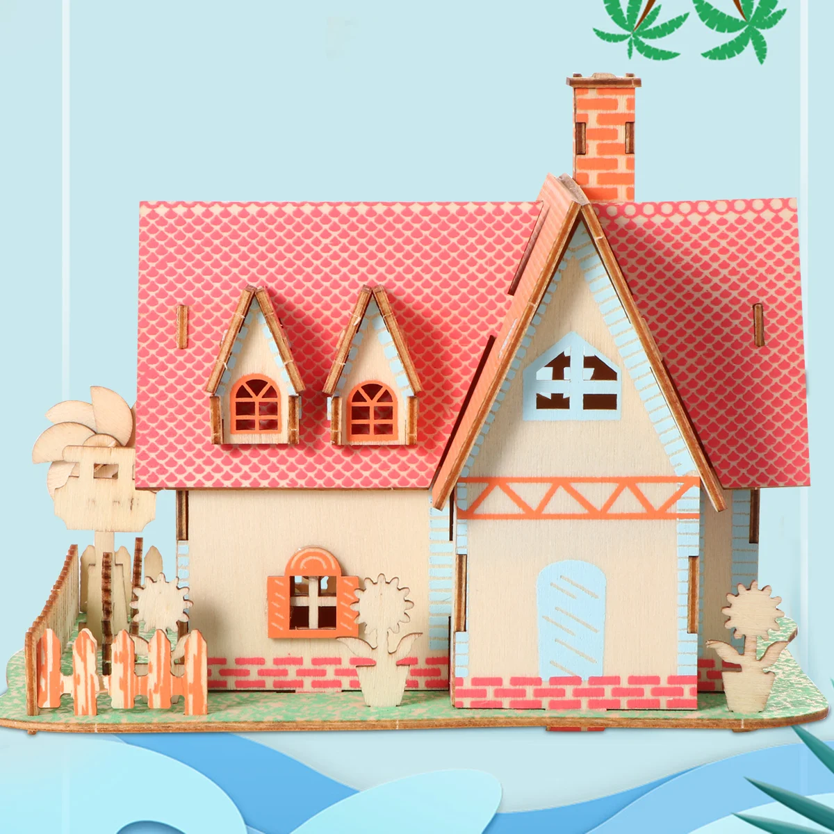 

3 D креативные деревянные игрушечные домики, Обучающие головоломки, деревянные красные бамбуковые Ar