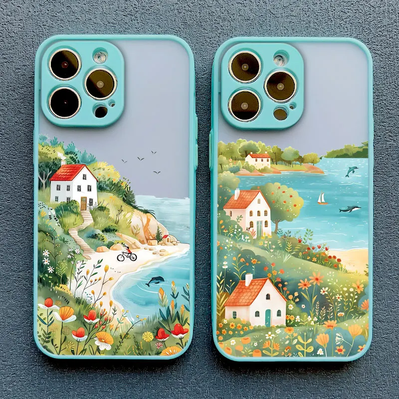 Strandlandschaft Wellen-Muster Handyhülle für iPhone 17 15 16 Pro Max Plus 14 13 12 11 Pro Max Mini XS XR X 16 Plus Schutzhüllen – Detail 13