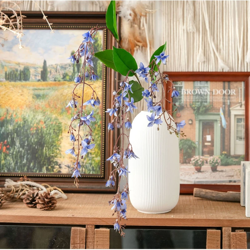 6 Stück Simulierte Pflanzen Seiden-Hängende Jasminzweige Künstliche Blumen für Hallen- und Auditorium-Dekoration Rosa Jasmin Kunstblumen