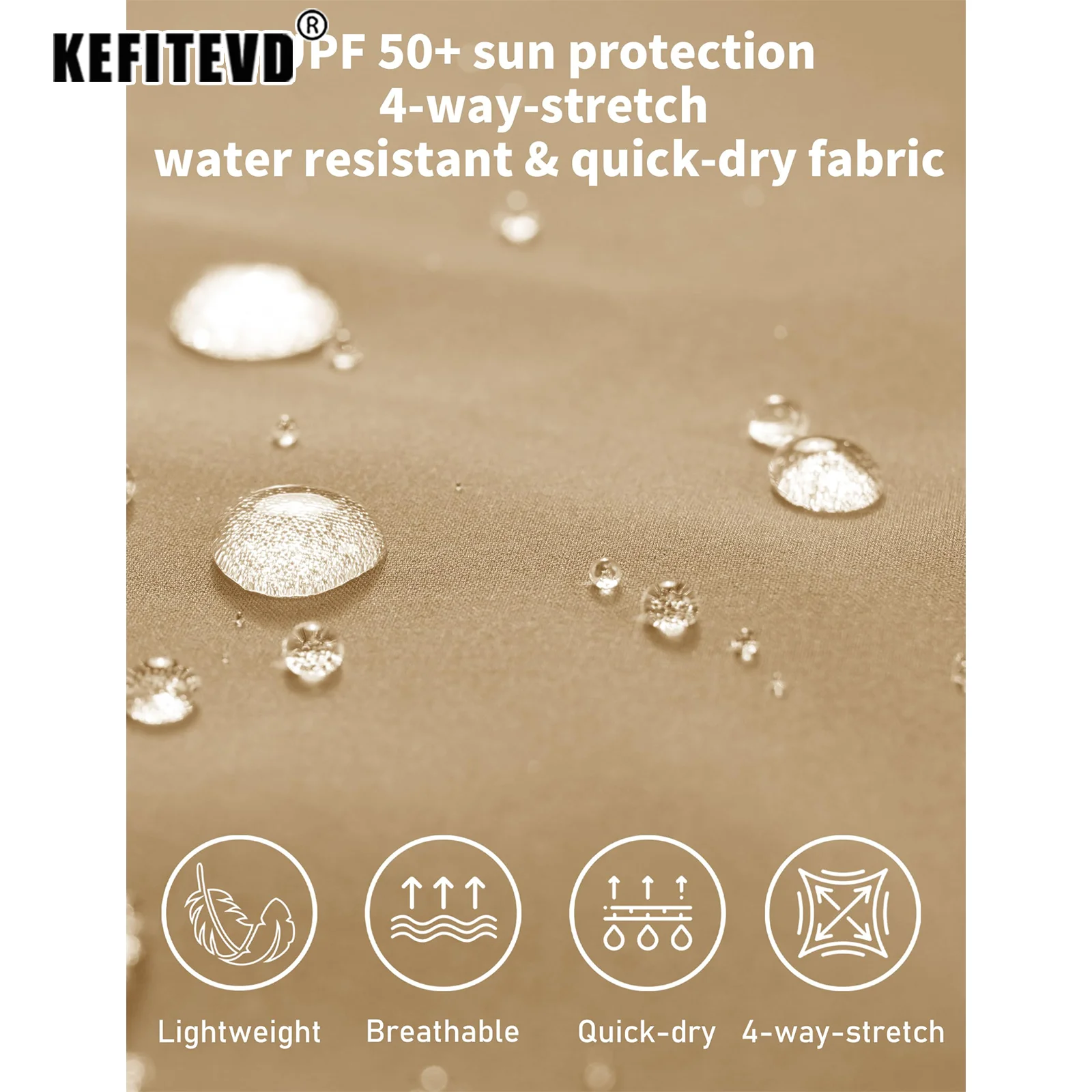 KEFITEVD 여성용 하이킹 카프리 팬츠 UPF 50+ 경량 속건 캐주얼 골프 카고 크롭 방수 바지 5포켓 여름용