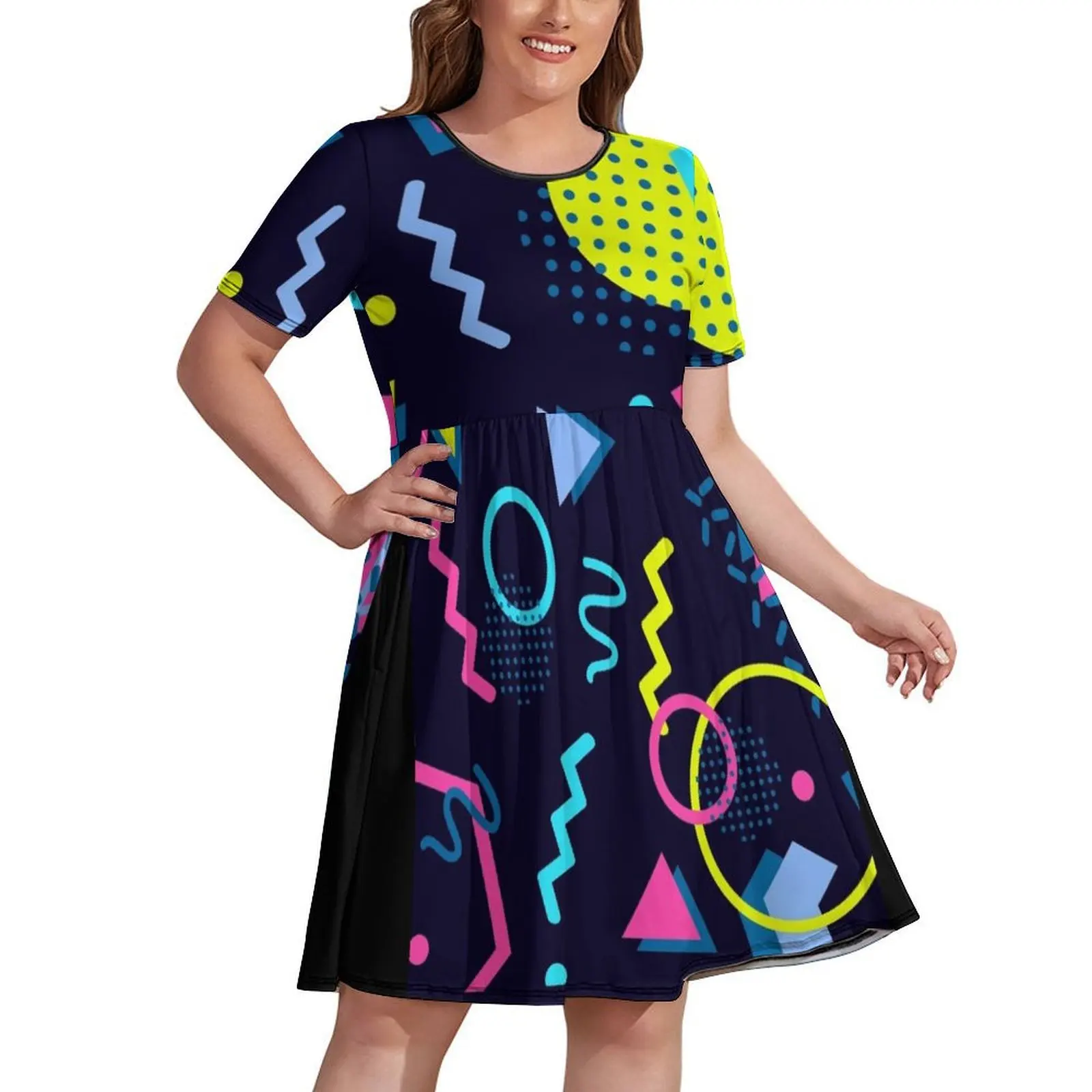 

Retro Style 70s 80s 90s Memphis Style Abstract Dress dresses women summer 2024 summer woman dress 2024