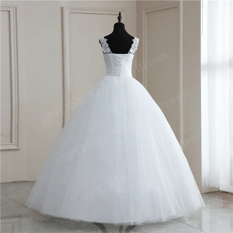 Y&M Novias V Neck Sweet Plus Size Vestido De Noiva 2024 Wedding Dress Long Train or Floor Length Appliqes Bridal Tulle Mariage 6