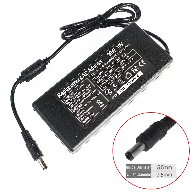 19V 4.74A 90W 5.5*2.5mm AC Laptop Charger Adapter for Acer Aspire 5315 5630 5735 5920 5535 5738 6920 6530G 7739Z Power Supply