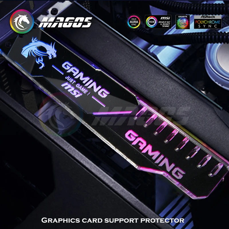 Support GPU miroir avec support de carte, surface des minutes, ROG gelée ARTITAMD NVIDIA Logo Brand Belief M/B 5V SYNC