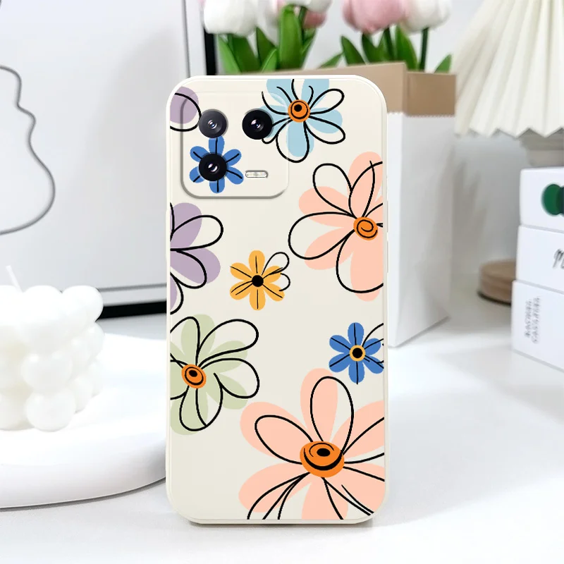 Enhanced Hoop Flower Liquid Silicone Phone Case Cover