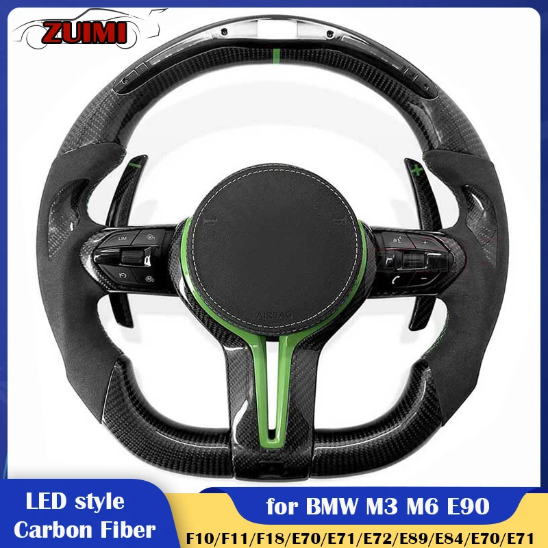 

Modified Carbon Fiber LED Style Car Steering Wheel with Airbag for BMW G20 G30 X1 X2 1 2 3 4 5 6 7 8 Series X3 X4 X5 X6 X7