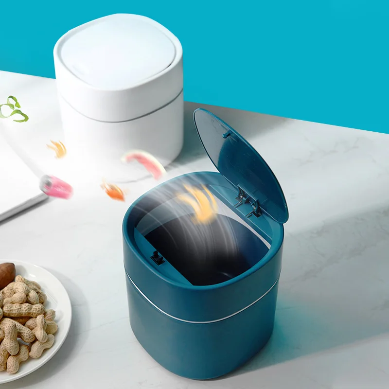 Desktop Trash Can Cute Household Table Sundries Plastic Office Supplies Mini Sitting Room Toilet Dustbin Barrel Box