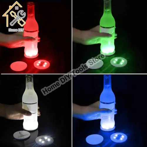 LED 코스터 스티커 빛나는 음료 컵 패드 와인 주류 병 코스터 스티커 바 대기 조명 컵 스티커 5