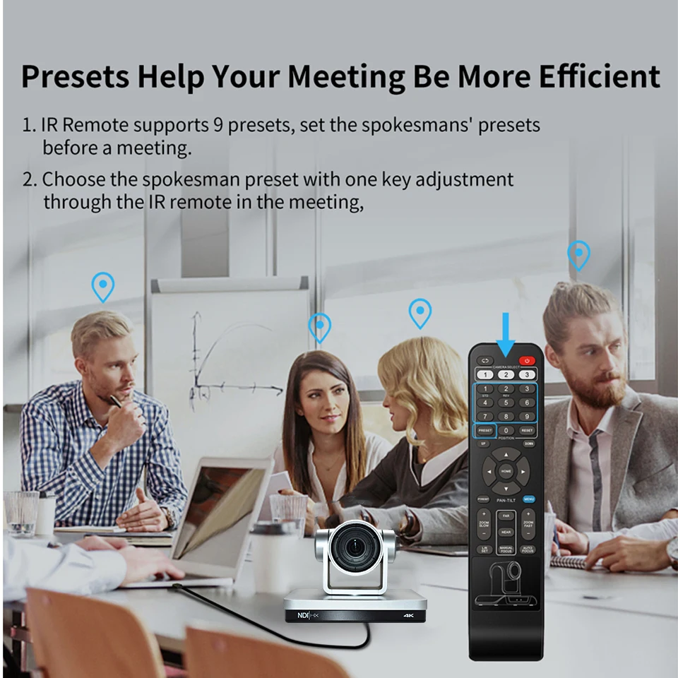 PTZ Conference Camera 4K NDI Video 12/25x/31X USB HDMI SDI LAN Suitable for Webcast Teaching Medical Communication Support POE