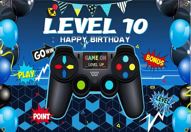 Video Game Birthday Party Decorations for Boys, 10 Years Old Birthday Party  Supplies, Level Up 10 Unlocked Banner - AliExpress