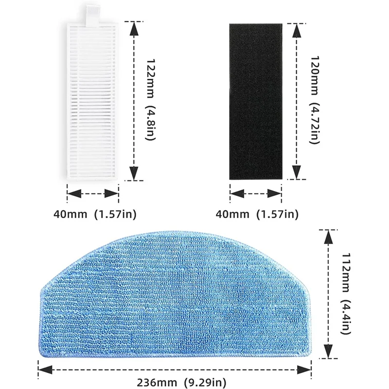 Replacement Compatible for Honiture G20, G20 Pro Vacuum Cleaner Robot, Main Brush, Side Brushes 6