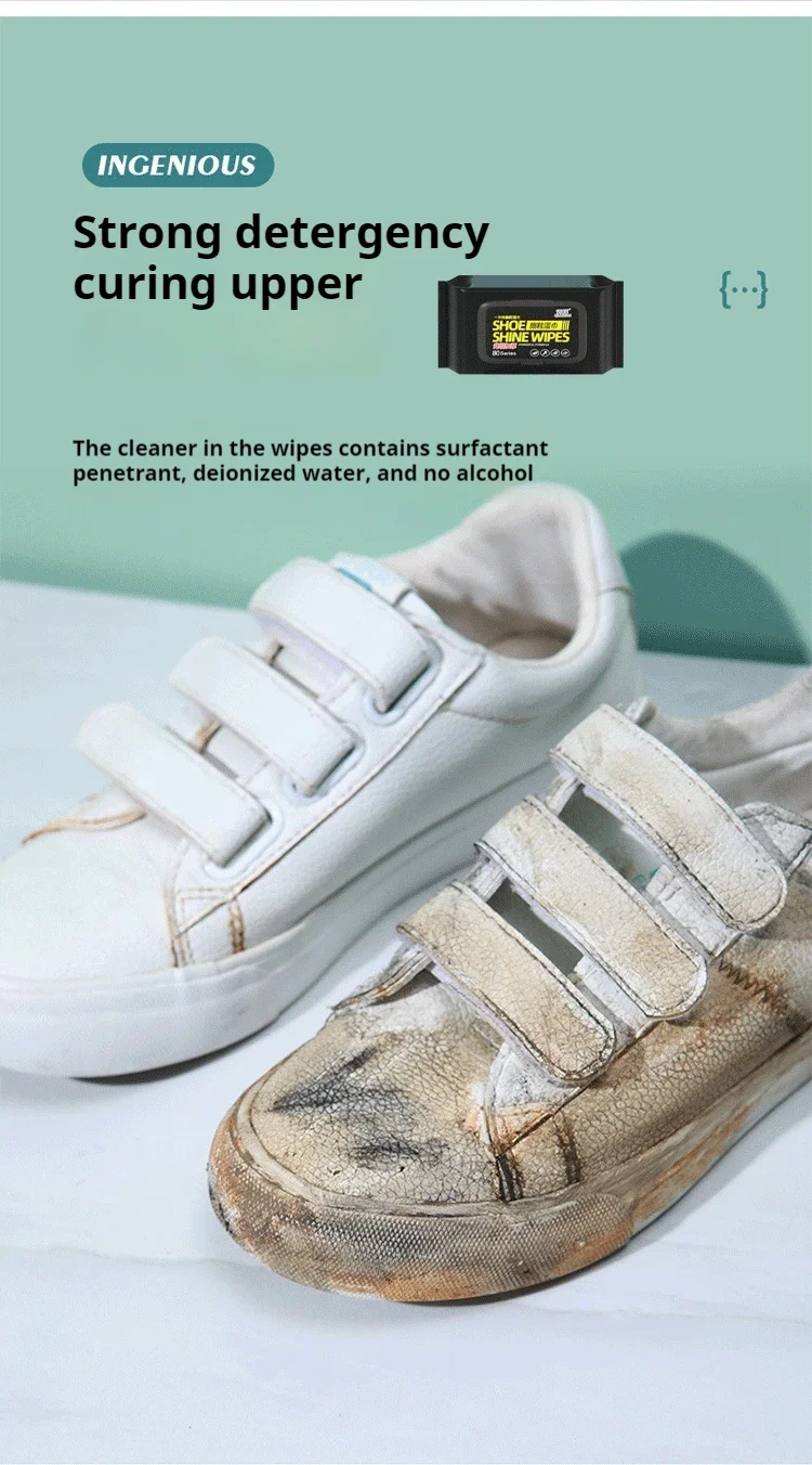 Portable Outdoor Shoe Cleaner Wipes Powerful Disposable Sneaker Cleaning Cloths for White Shoes Sneakers Cleaning Kit