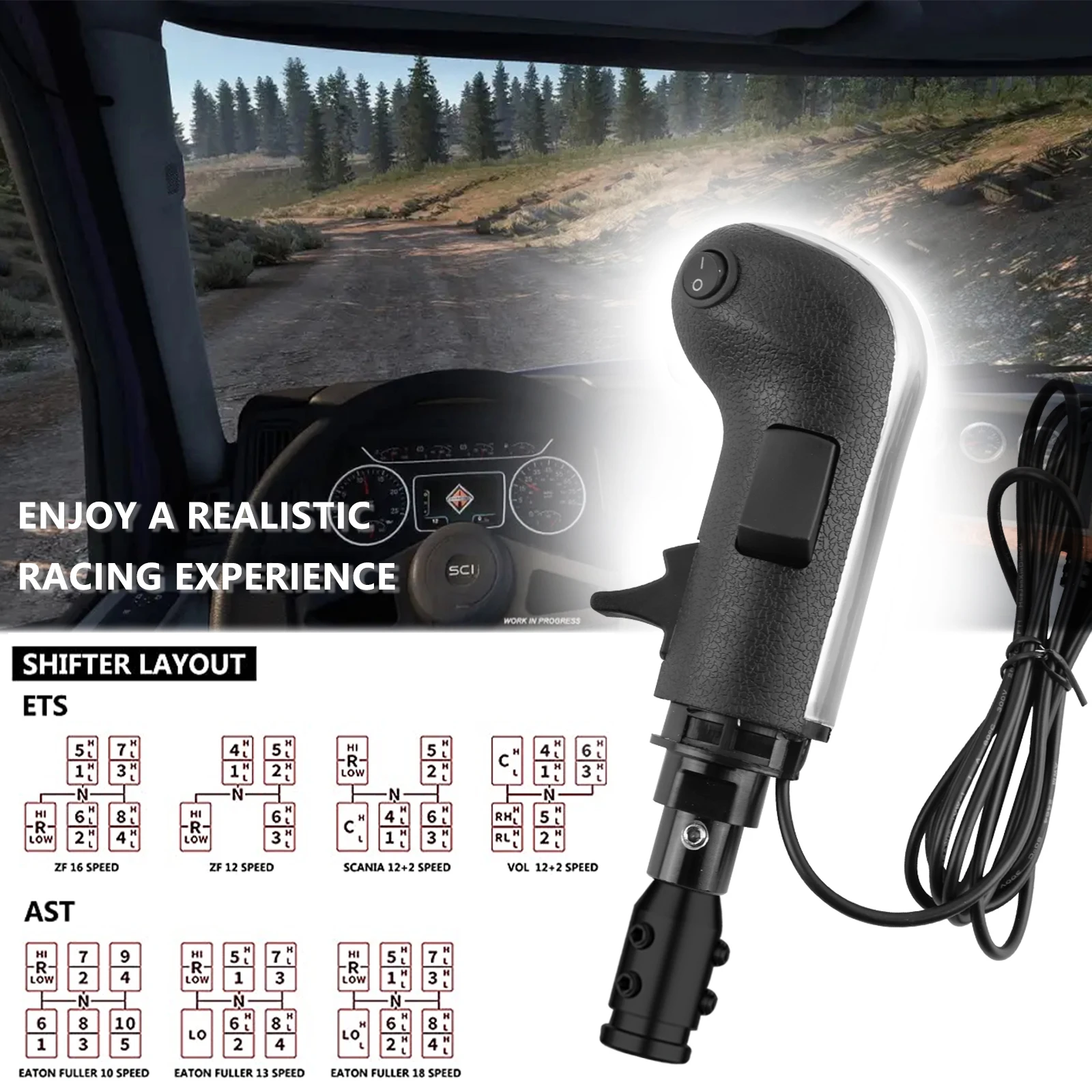 SimulatorShiftKnobEST2USBGame18GearShifterKnob3Switch