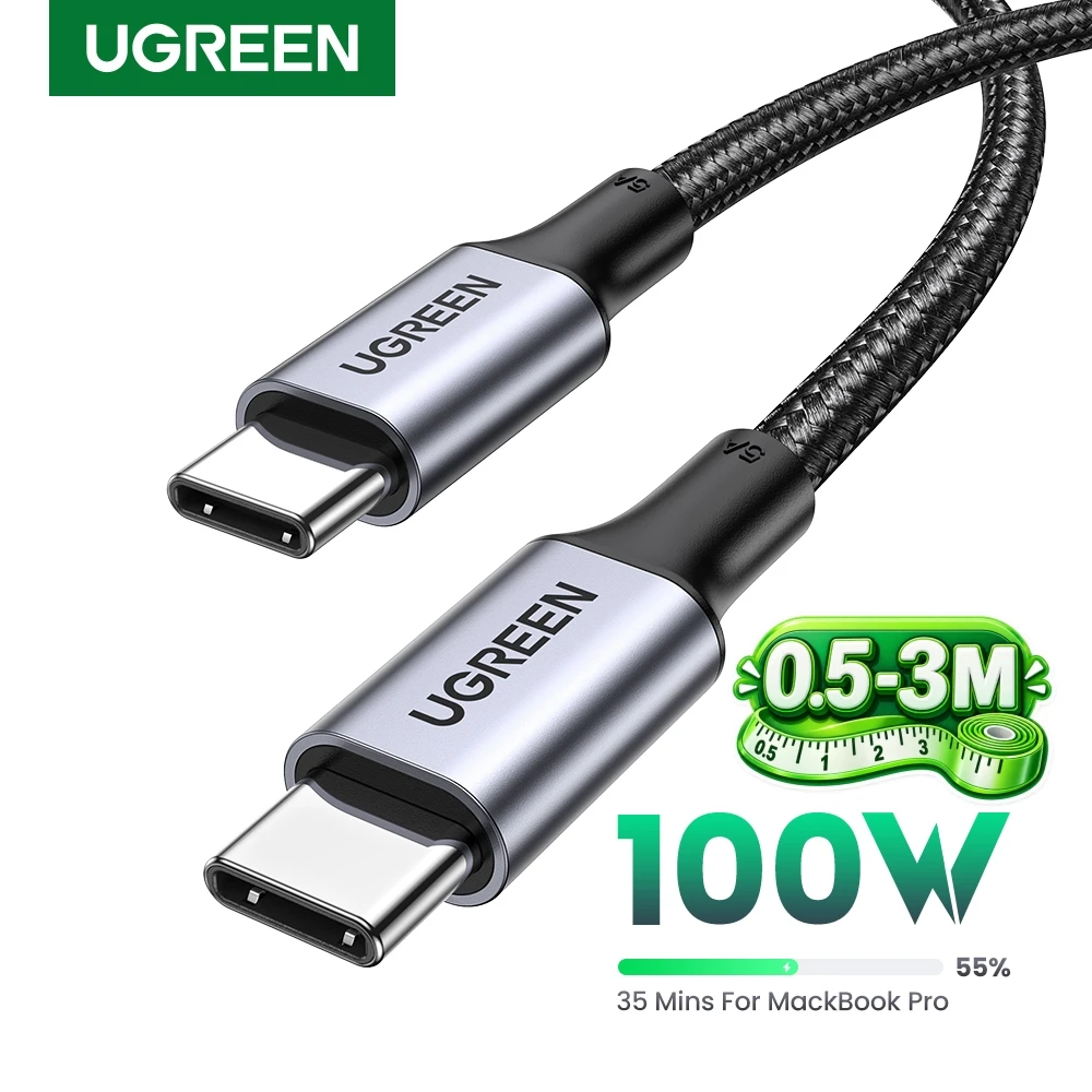 UGREEN 100W USB-C to USB-C Fast Charging Cable with E-Marker Chip