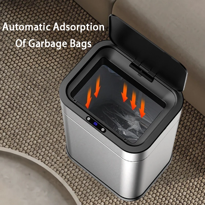 자동 센서 쓰레기통 스테인레스 스틸 쓰레기통 주방 및 가정용 대용량 쓰레기통 스마트 덤프 하우스 욕실 용품
