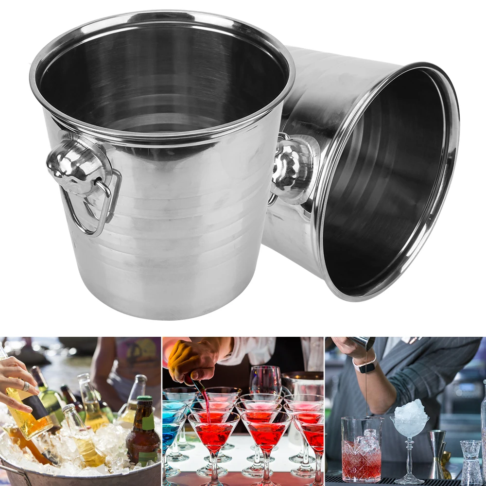Ice Cube Maker Wine Beer Cooler Bucket 5l Stainless Steel Champagne Wine Beer Bucket For Ktv Bar Kitchen Party Barware