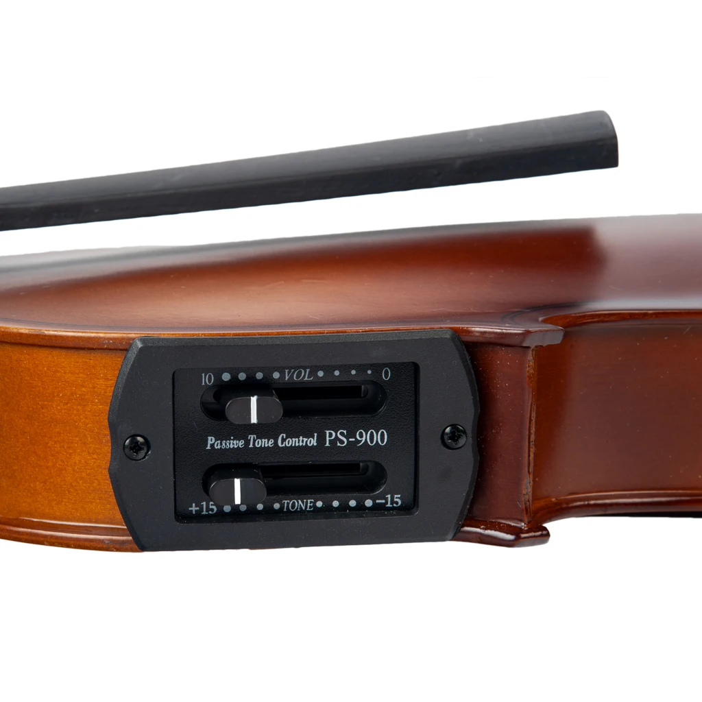 4/4 Electric Acoustic Violin EQ Under Saddle Piezo Transducer Ebony Fittings Cable Case, violin accessories