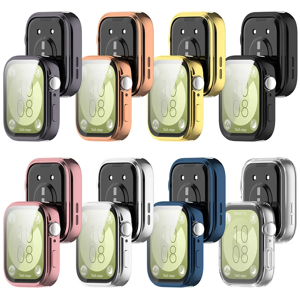 Premium TPU Screen Protector Case for Huawei Watch Fit 3 - Full Coverage Protective Bumper Shell