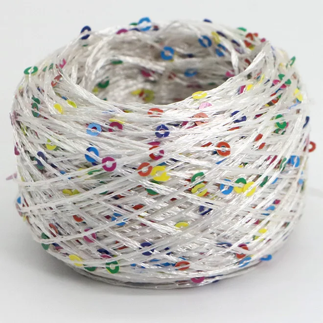 Summer Sequins Yarn for DIY, Shiny Glitter, Sparkle Crochet Thread, Hand Woven Rag, Knitting Sweater, Blanket Yarn, 700m, 100g 5