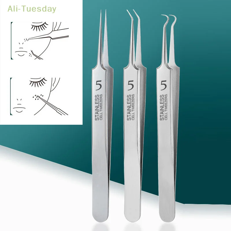 

Пинцет Для Удаления чёрных точек в клеточках, Специальная игла для соскабливания акне в салоне красоты