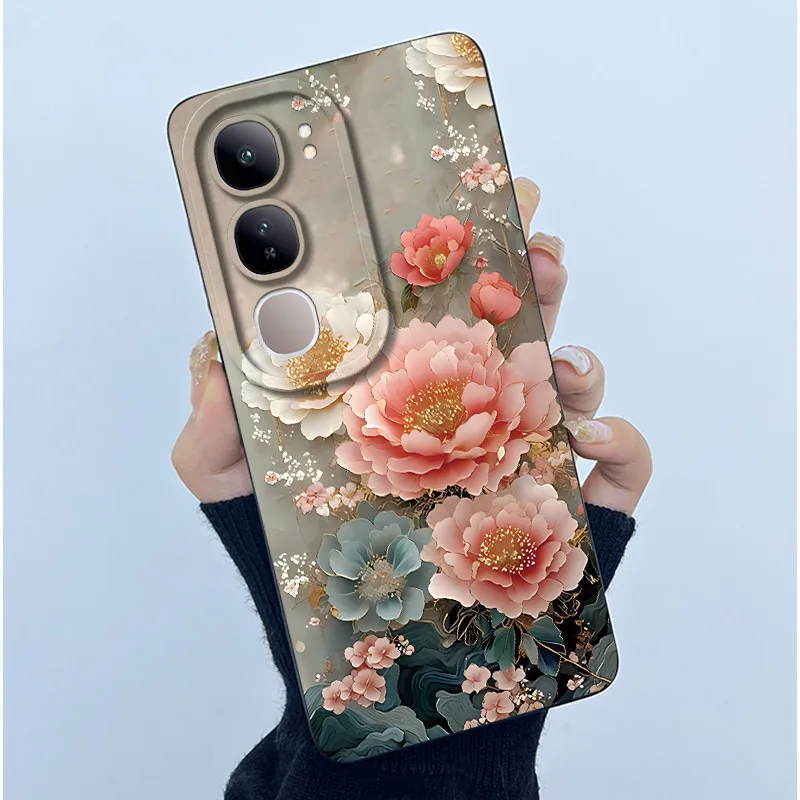 Fashion Simplicity Flower Soft Liquid Silicone Phone Case Cover