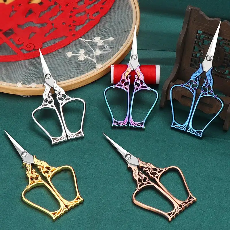 Vintage Retro Stainless Steel Tip Scissors Embroidery Sewing Shears Handicraft DIY Tools For Antique Sewing sewing scissors,craft scissors,sewing supplies