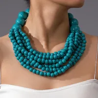 Bijoux Africains Tendance 2025 : Collier Multicouche Fait Main en Bois et Perles Style Bohème Ethnique pour Femme, Accessoire de Fête 6